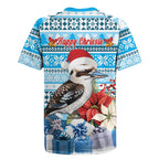 Australia Christmas In July Rugby Jersey Kookaburra Santa Blue Color