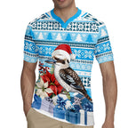 Australia Christmas In July Rugby Jersey Kookaburra Santa Blue Color