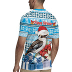 Australia Christmas In July Rugby Jersey Kookaburra Santa Blue Color