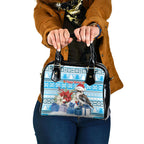 Australia Christmas In July Shoulder Handbag Kookaburra Santa Blue Color