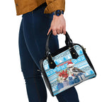 Australia Christmas In July Shoulder Handbag Kookaburra Santa Blue Color
