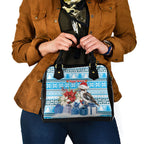 Australia Christmas In July Shoulder Handbag Kookaburra Santa Blue Color