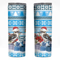 Australia Christmas In July Skinny Tumbler Kookaburra Santa Blue Color