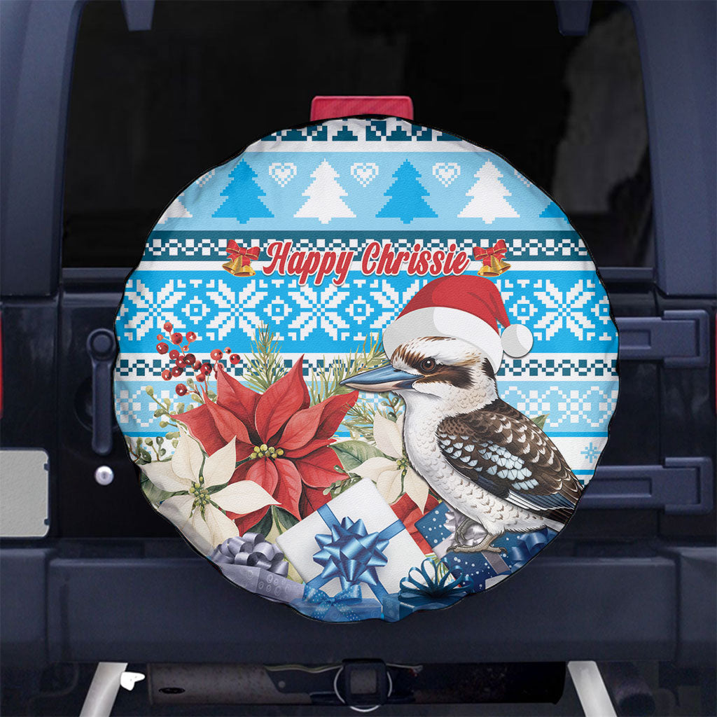 Australia Christmas In July Spare Tire Cover Kookaburra Santa Blue Color