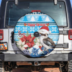 Australia Christmas In July Spare Tire Cover Kookaburra Santa Blue Color