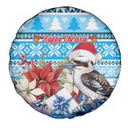 Australia Christmas In July Spare Tire Cover Kookaburra Santa Blue Color