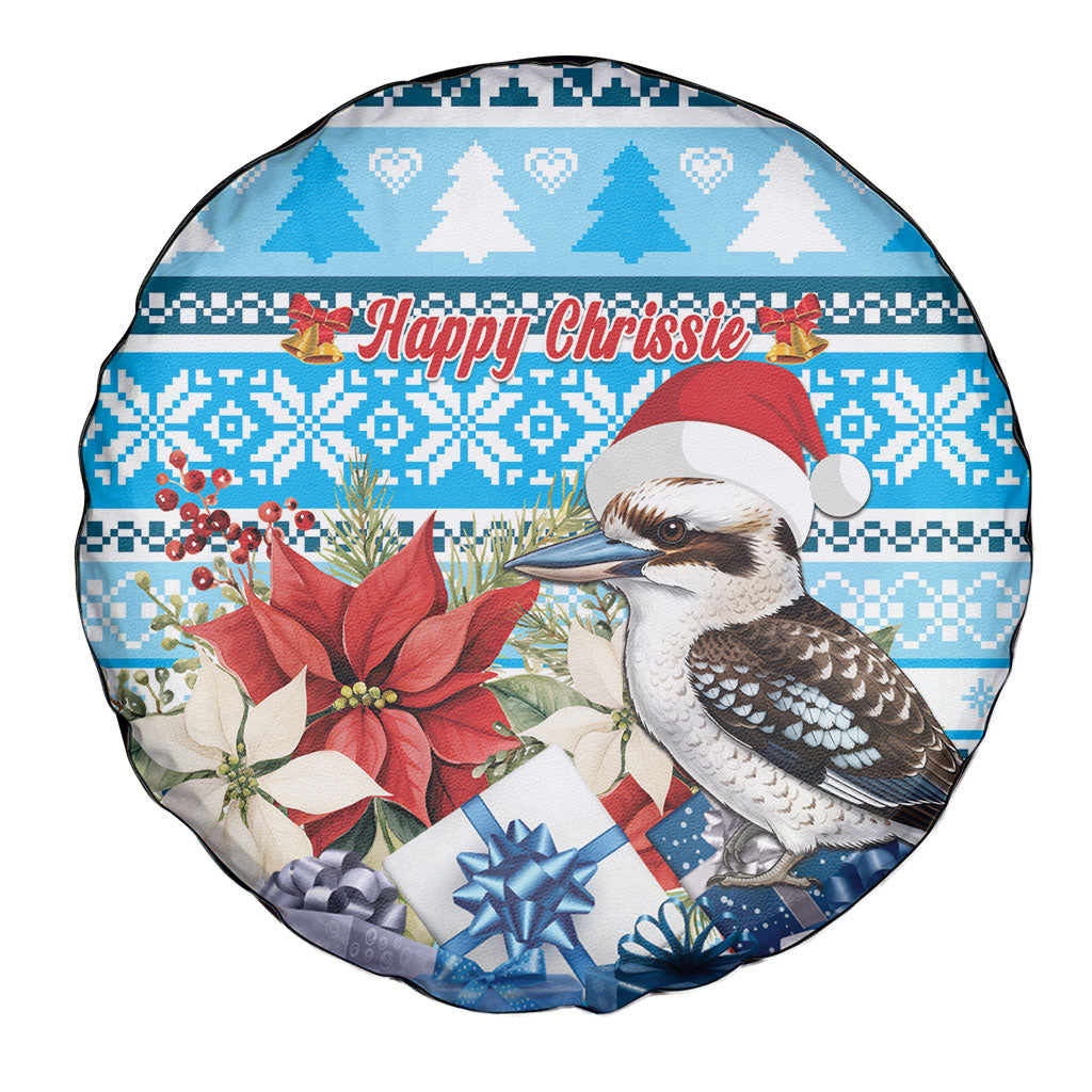Australia Christmas In July Spare Tire Cover Kookaburra Santa Blue Color
