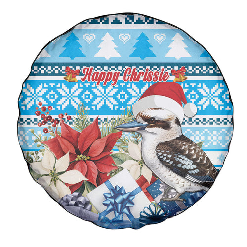 Australia Christmas In July Spare Tire Cover Kookaburra Santa Blue Color