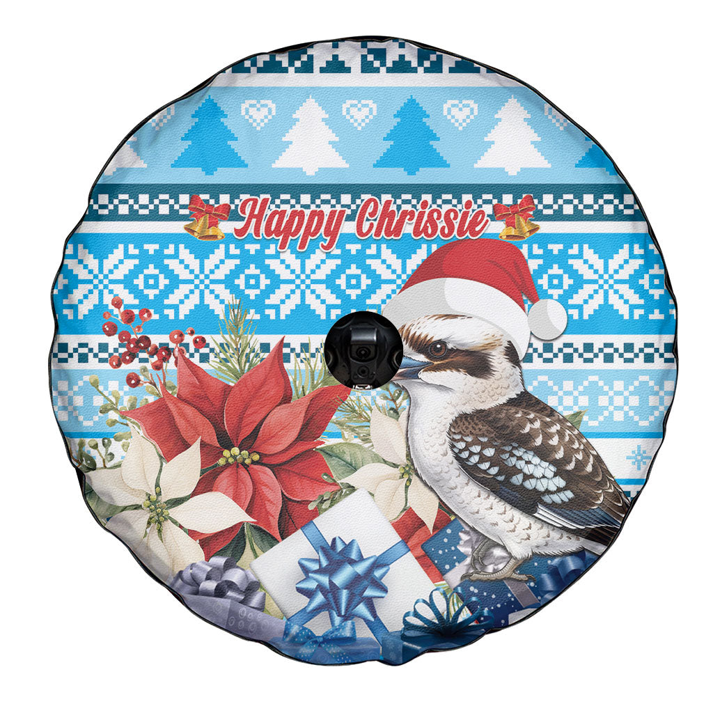 Australia Christmas In July Spare Tire Cover Kookaburra Santa Blue Color