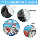 Australia Christmas In July Spare Tire Cover Kookaburra Santa Blue Color