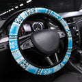 Australia Christmas In July Steering Wheel Cover Kookaburra Santa Blue Color