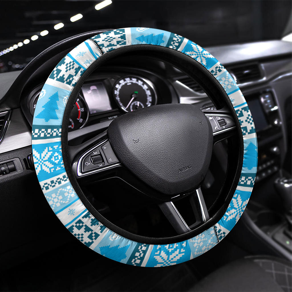 Australia Christmas In July Steering Wheel Cover Kookaburra Santa Blue Color