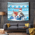 Australia Christmas In July Tapestry Kookaburra Santa Blue Color