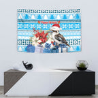 Australia Christmas In July Tapestry Kookaburra Santa Blue Color