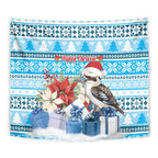 Australia Christmas In July Tapestry Kookaburra Santa Blue Color