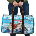 Australia Christmas In July Travel Bag Kookaburra Santa Blue Color