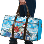 Australia Christmas In July Travel Bag Kookaburra Santa Blue Color