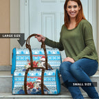 Australia Christmas In July Travel Bag Kookaburra Santa Blue Color