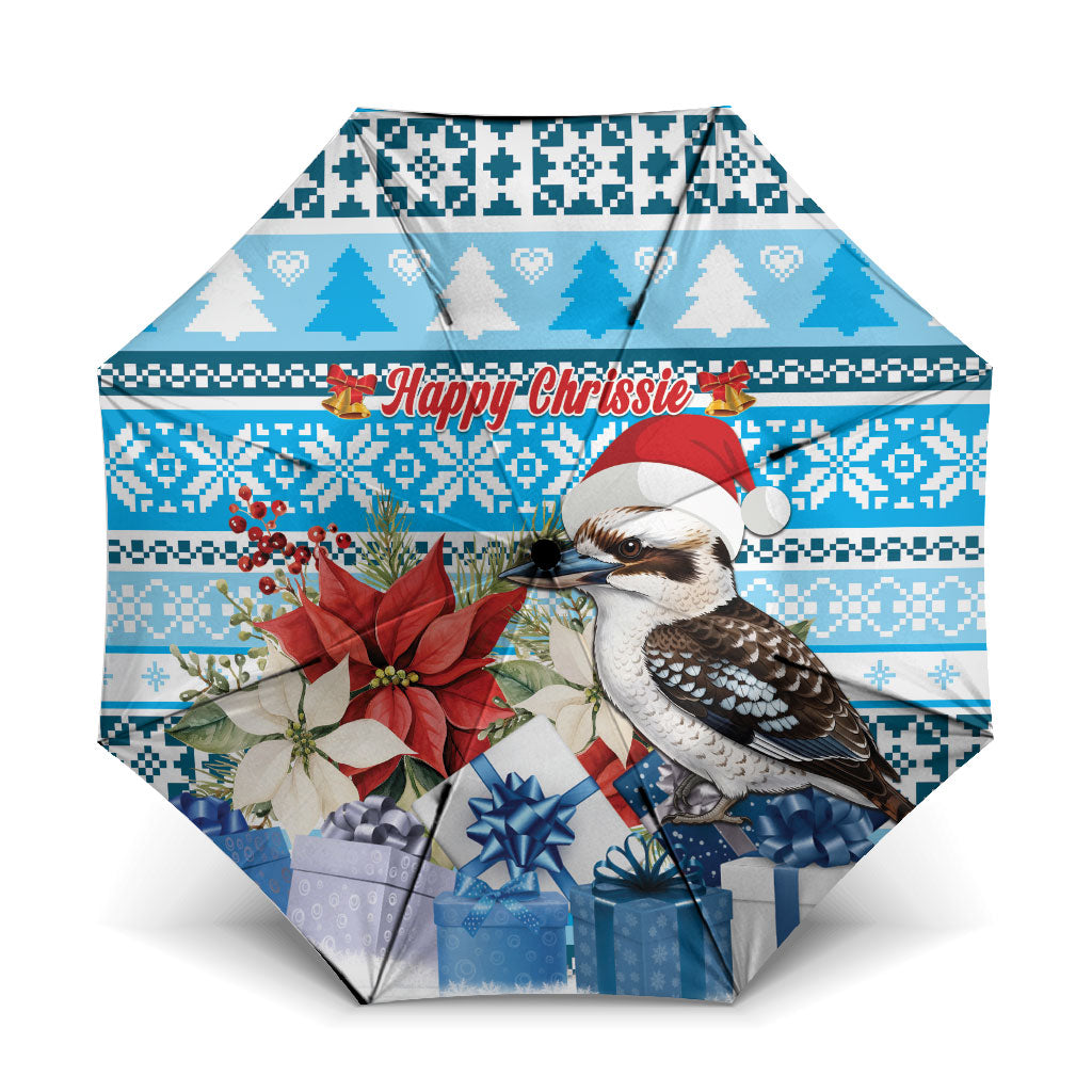 Australia Christmas In July Umbrella Kookaburra Santa Blue Color