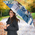 Australia Christmas In July Umbrella Kookaburra Santa Blue Color
