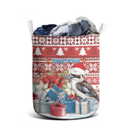 Australia Christmas In July Laundry Basket Kookaburra Santa Red Color