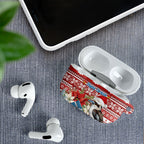 Australia Christmas In July AirPods Case Kookaburra Santa Red Color