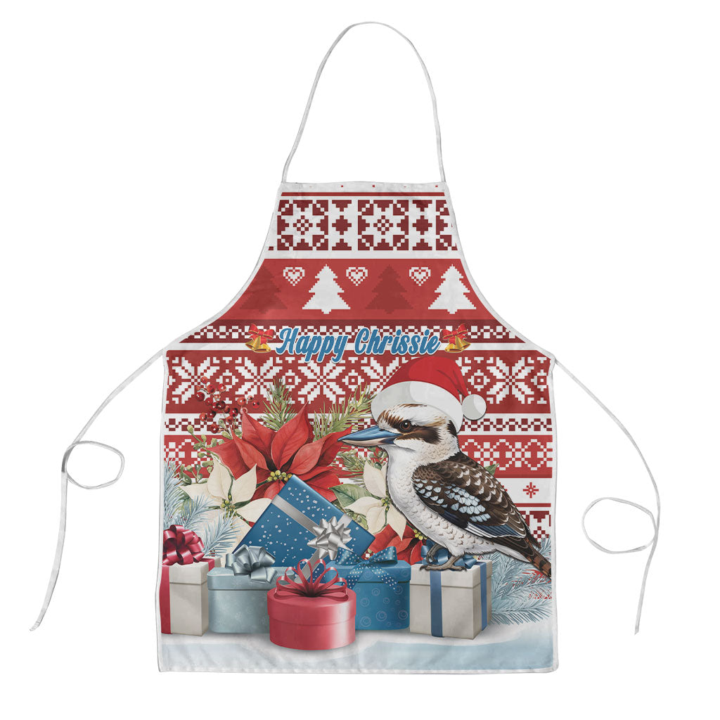 Australia Christmas In July Apron Kookaburra Santa Red Color