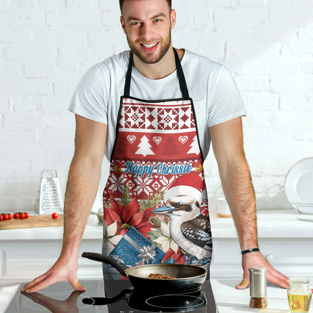 Australia Christmas In July Apron Kookaburra Santa Red Color