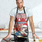 Australia Christmas In July Apron Kookaburra Santa Red Color
