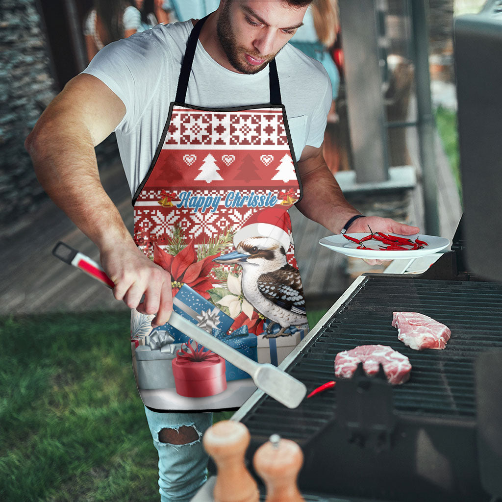 Australia Christmas In July Apron Kookaburra Santa Red Color