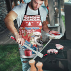 Australia Christmas In July Apron Kookaburra Santa Red Color