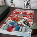 Australia Christmas In July Area Rug Kookaburra Santa Red Color