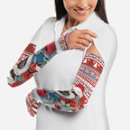 Australia Christmas In July Arm Sleeves Kookaburra Santa Red Color
