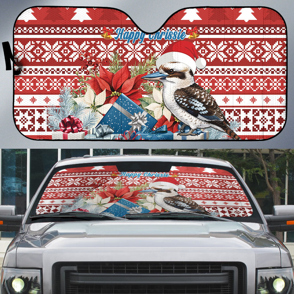 Australia Christmas In July Auto Sun Shade Kookaburra Santa Red Color