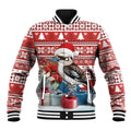 Australia Christmas In July Baseball Jacket Kookaburra Santa Red Color