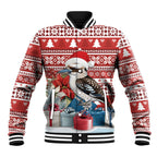 Australia Christmas In July Baseball Jacket Kookaburra Santa Red Color