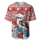 Australia Christmas In July Baseball Jersey Kookaburra Santa Red Color