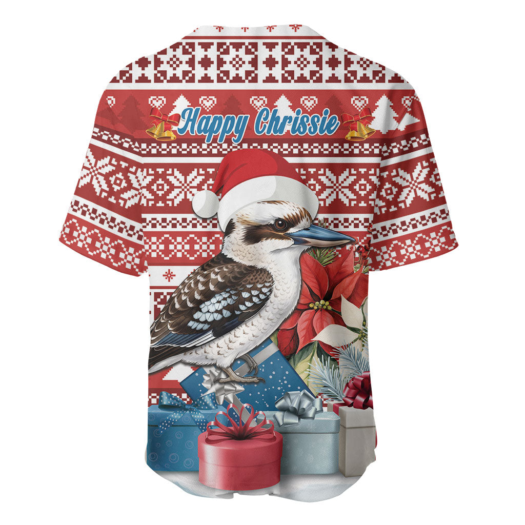 Australia Christmas In July Baseball Jersey Kookaburra Santa Red Color