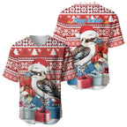Australia Christmas In July Baseball Jersey Kookaburra Santa Red Color