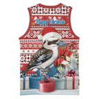 Australia Christmas In July Basketball Jersey Kookaburra Santa Red Color