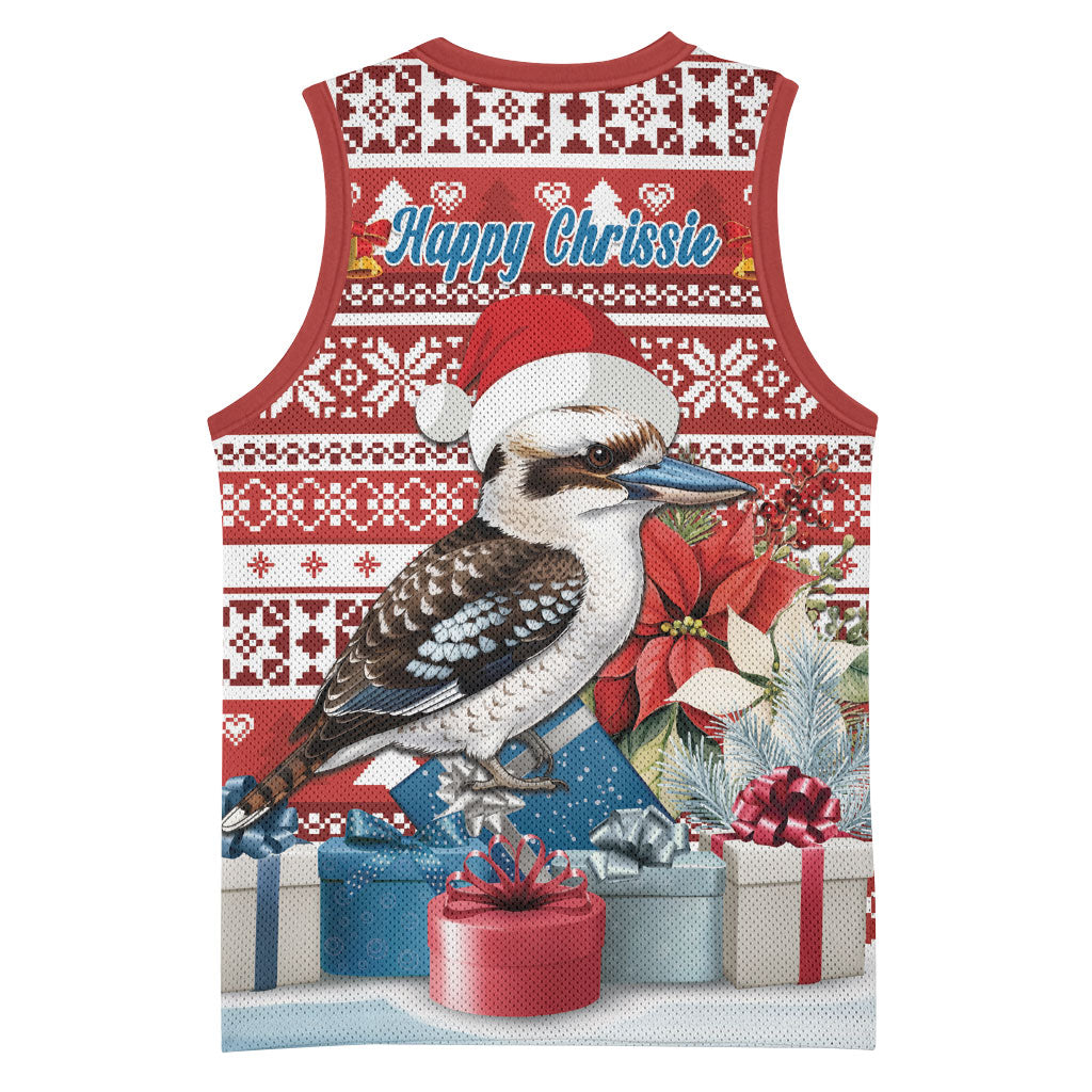 Australia Christmas In July Basketball Jersey Kookaburra Santa Red Color