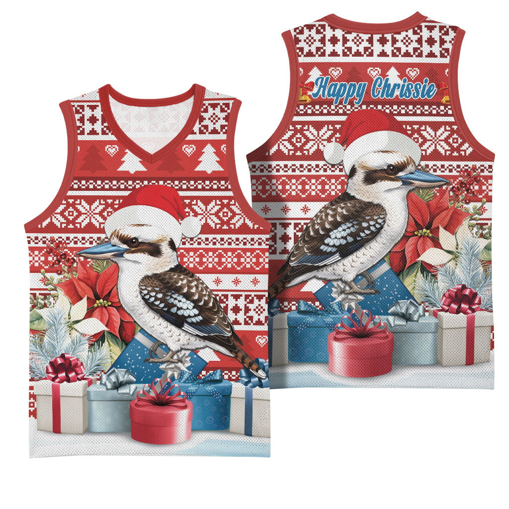 Australia Christmas In July Basketball Jersey Kookaburra Santa Red Color