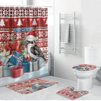 Australia Christmas In July Bathroom Set Kookaburra Santa Red Color