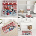 Australia Christmas In July Bathroom Set Kookaburra Santa Red Color