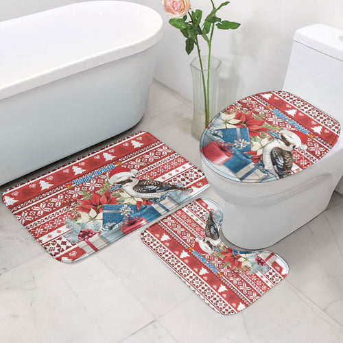 Australia Christmas In July Bathroom Set Kookaburra Santa Red Color