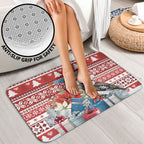 Australia Christmas In July Bathroom Set Kookaburra Santa Red Color