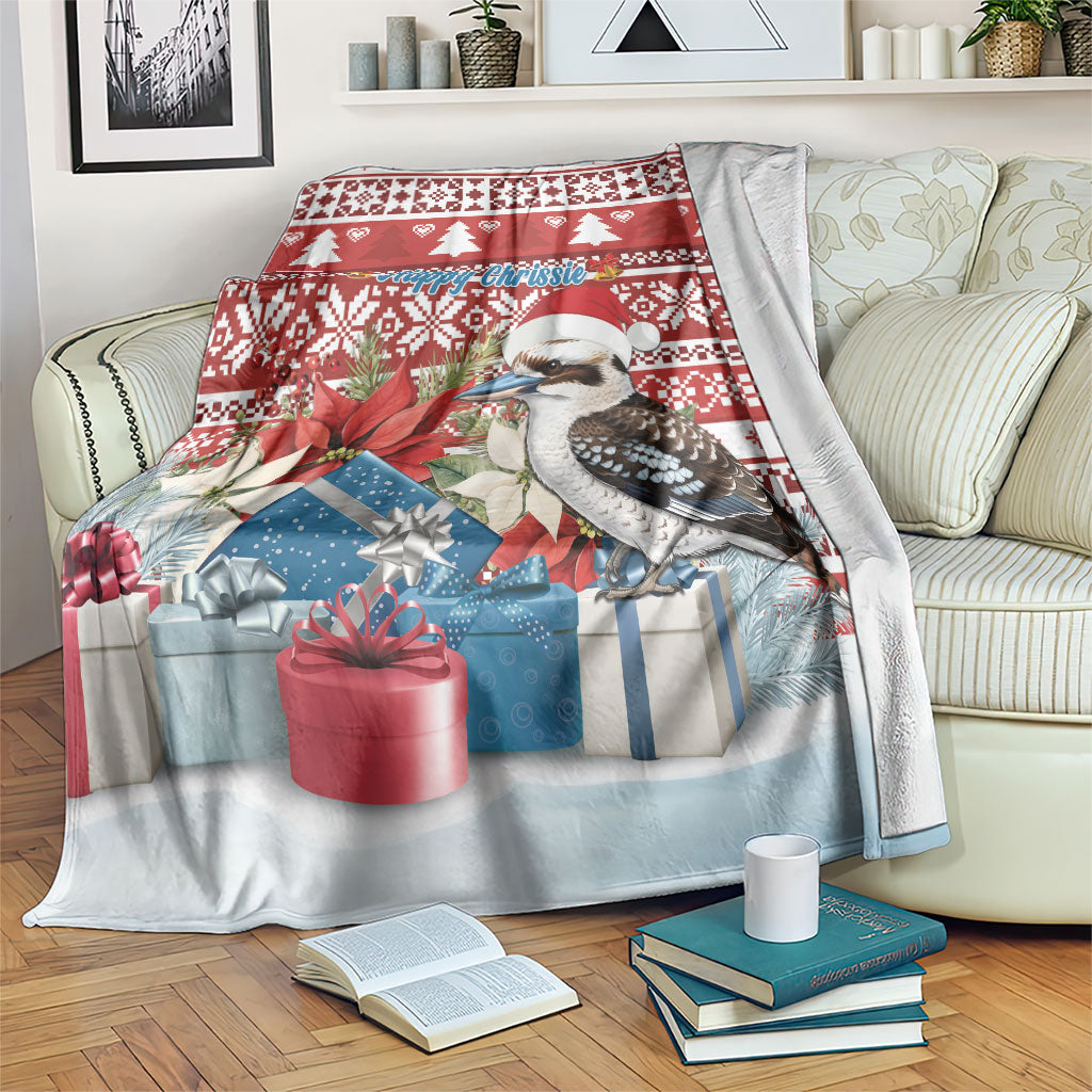 Australia Christmas In July Blanket Kookaburra Santa Red Color