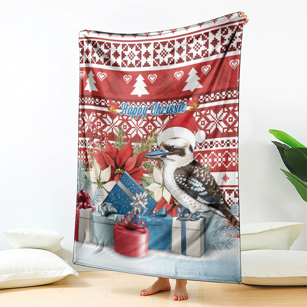 Australia Christmas In July Blanket Kookaburra Santa Red Color