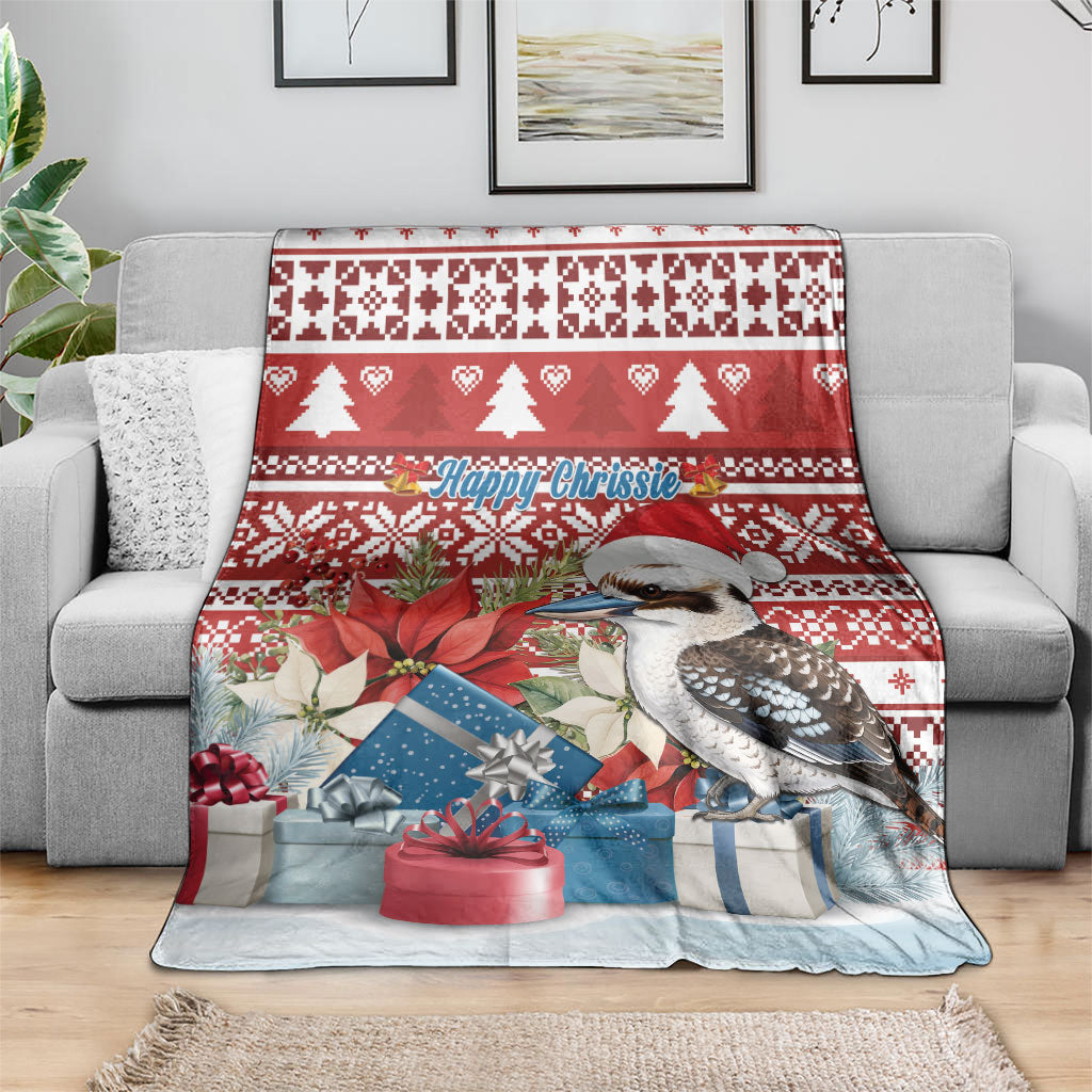 Australia Christmas In July Blanket Kookaburra Santa Red Color