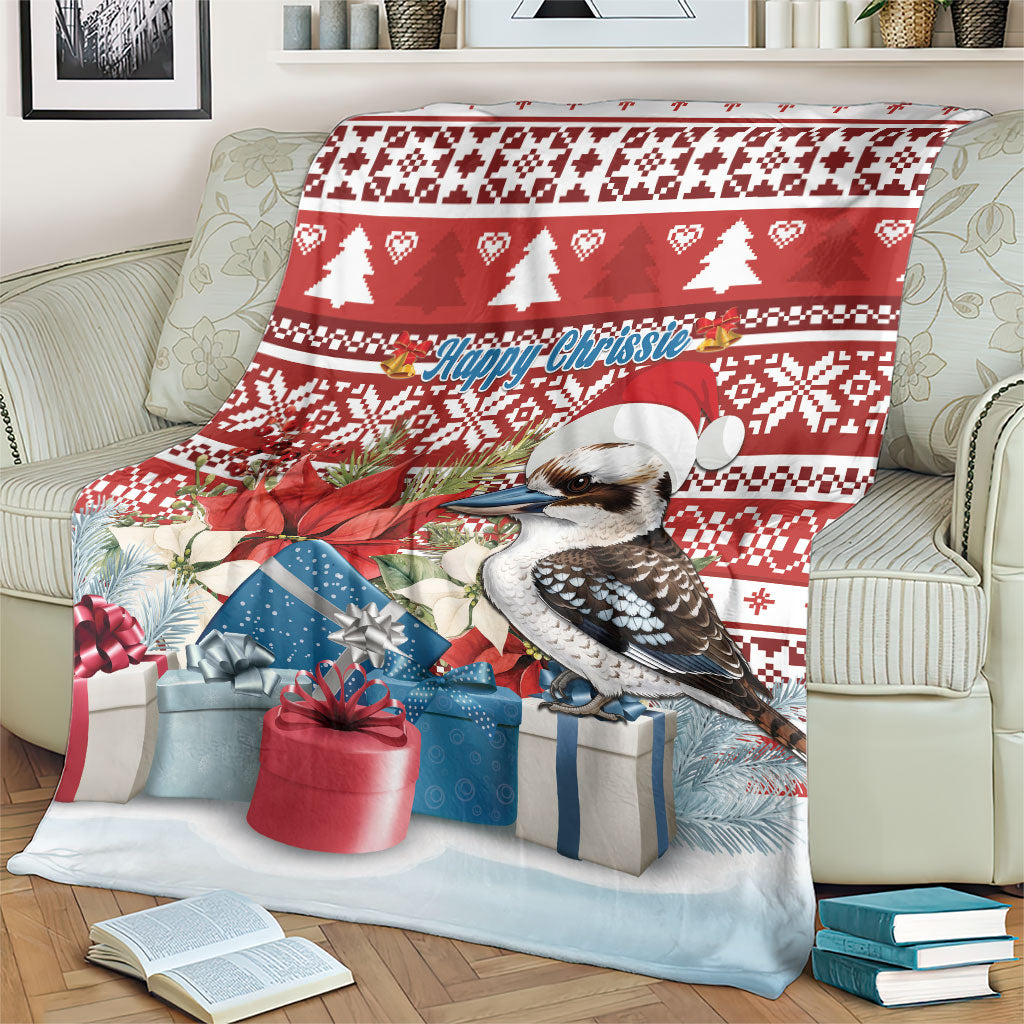 Australia Christmas In July Blanket Kookaburra Santa Red Color